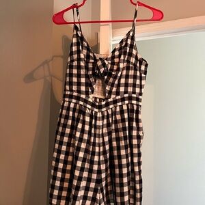 American Eagle Outfitters Black and White Checkered Romper